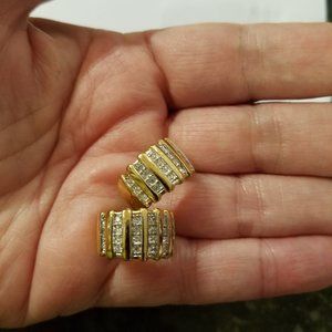 Gold & Rhinestone earrings  Elegant and Stylish